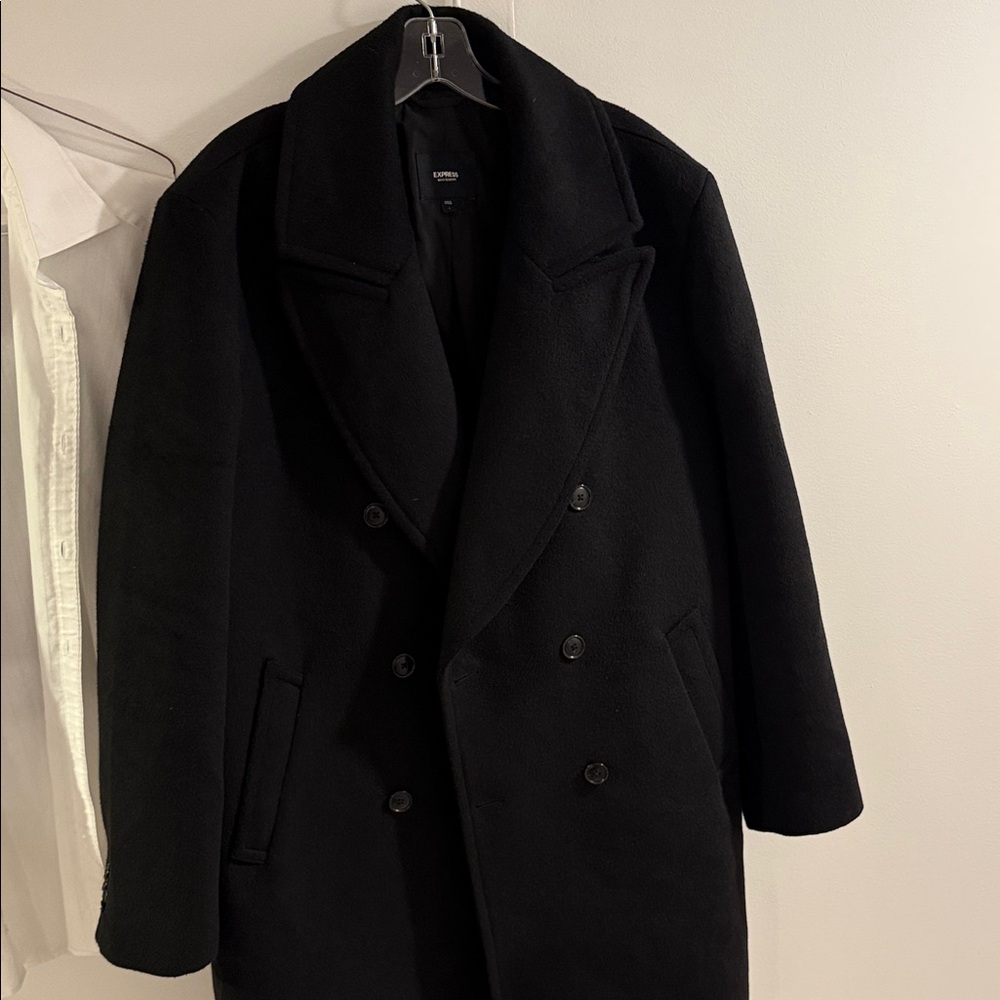 Express Men's Classic Black Pea Coat